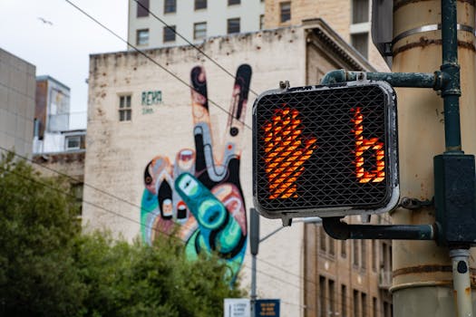 Traffic Light Showing Stop Sign