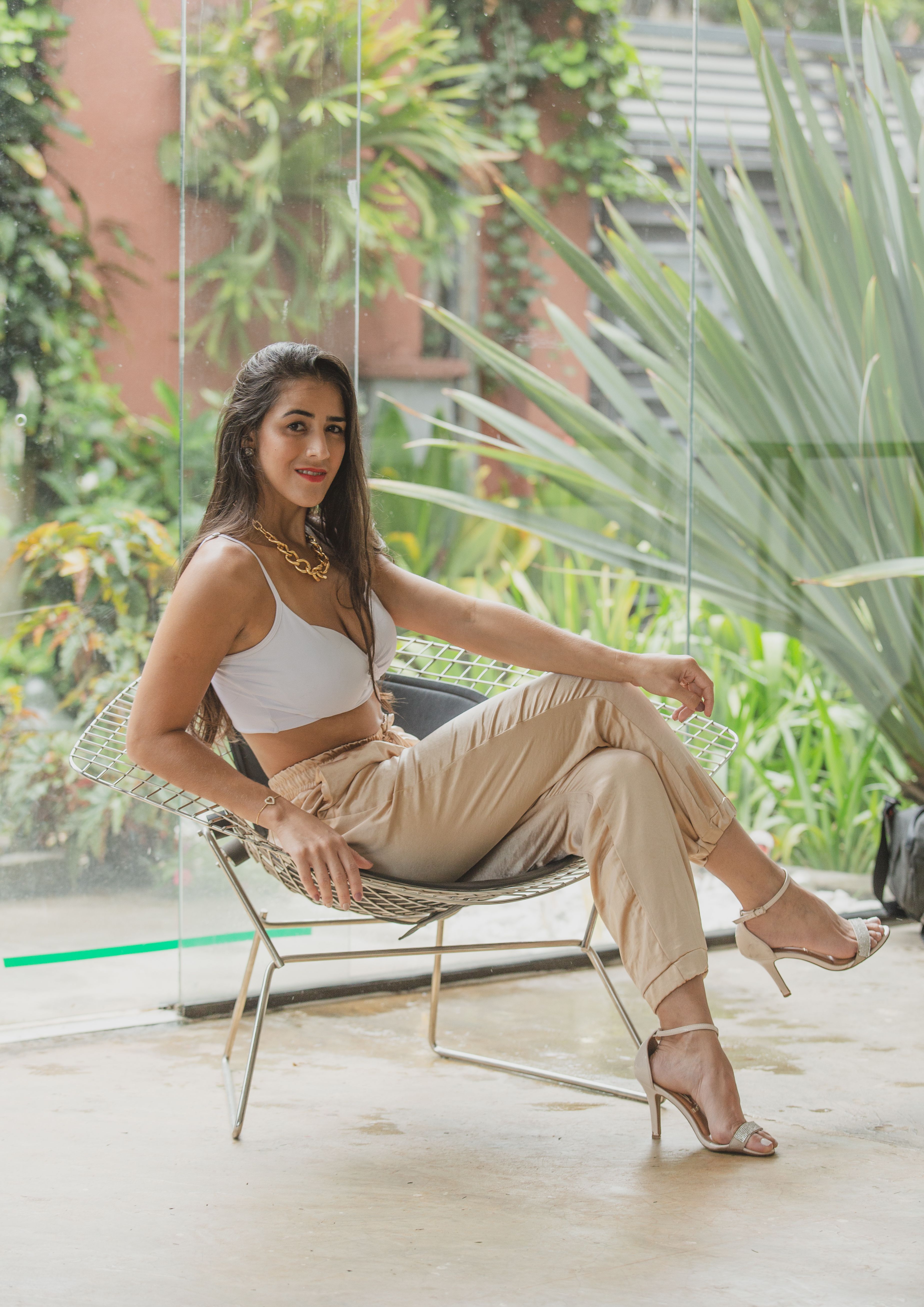 Cropped Bege Estampado
