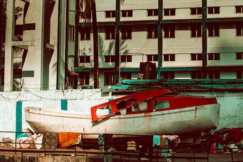 Free Old rusty fishing boat docked Stock Photo