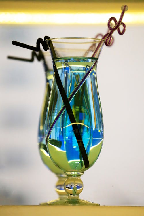 Blue Liquid in Clear Glass