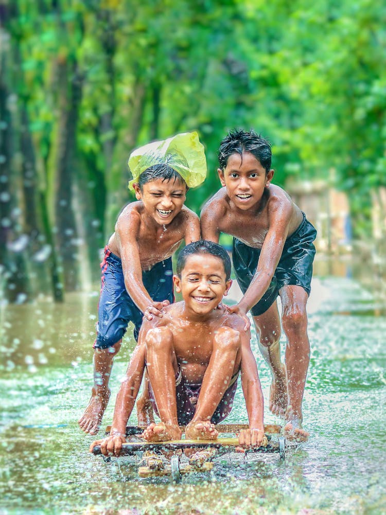 Kids Playing On The Street 