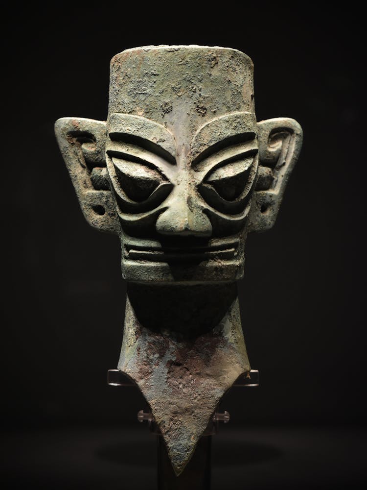 Photo Of A Sanxingdui In Black Background