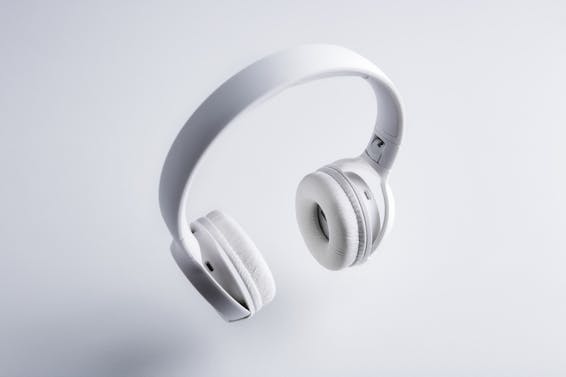 Set of White Wireless Headphones