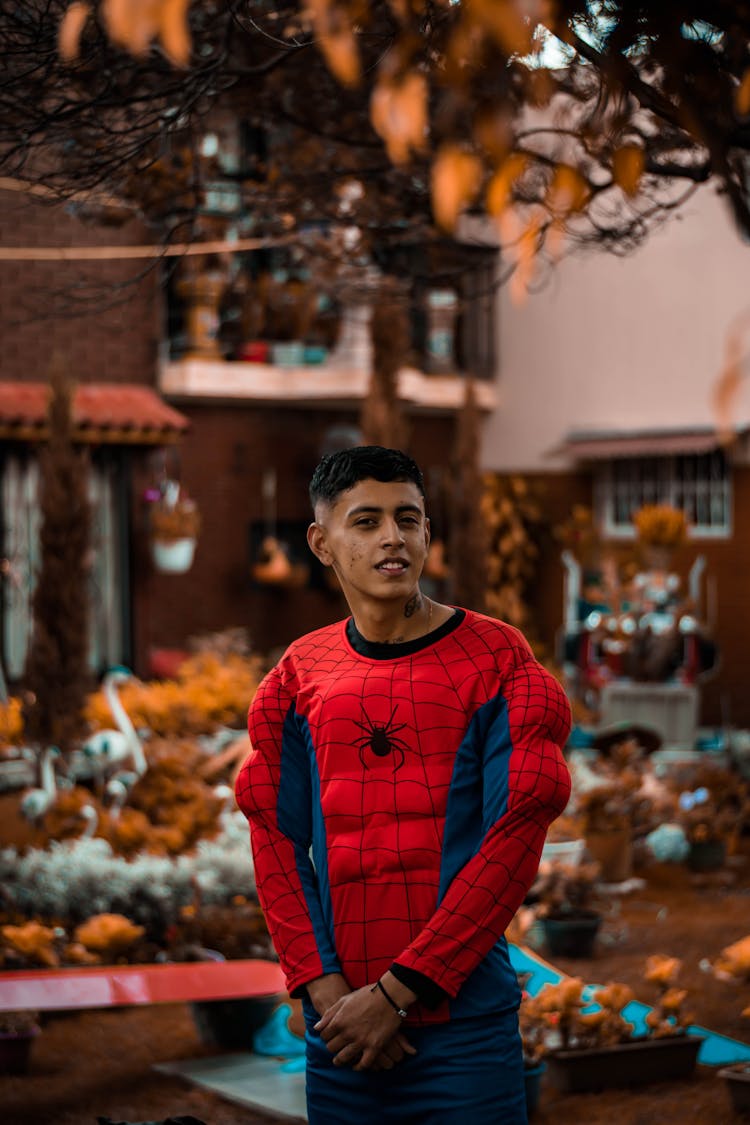 Man Wearing A Spiderman Costume