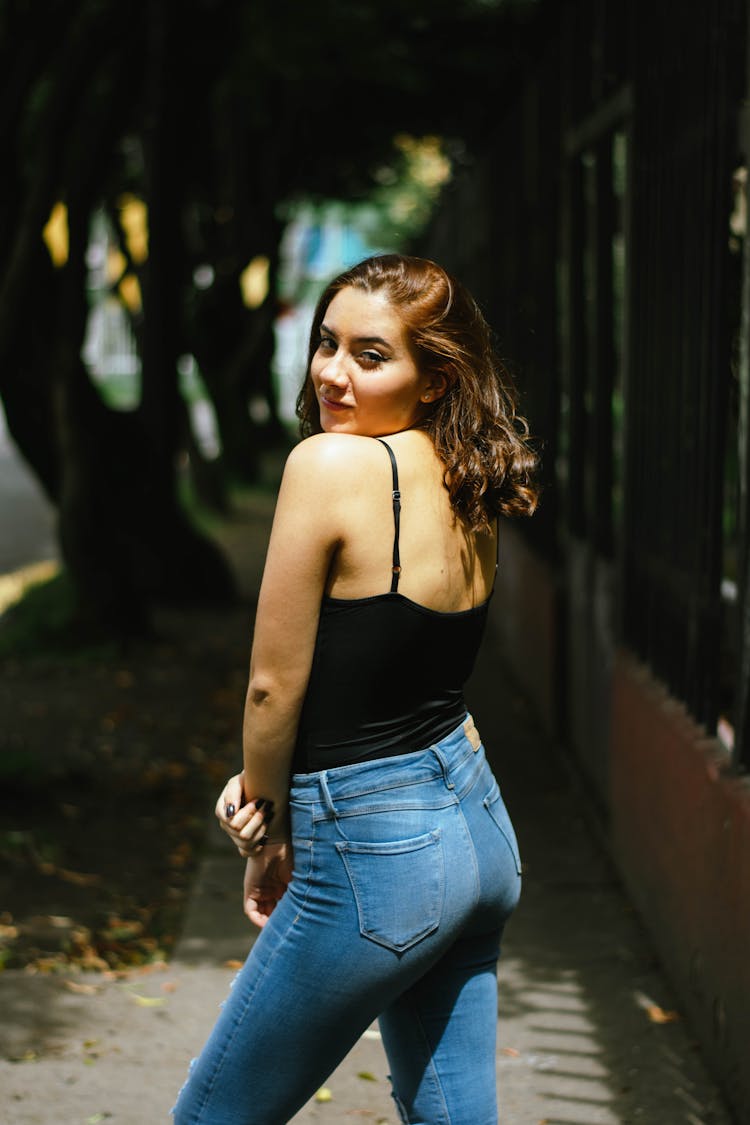 Model Posing In Jeans