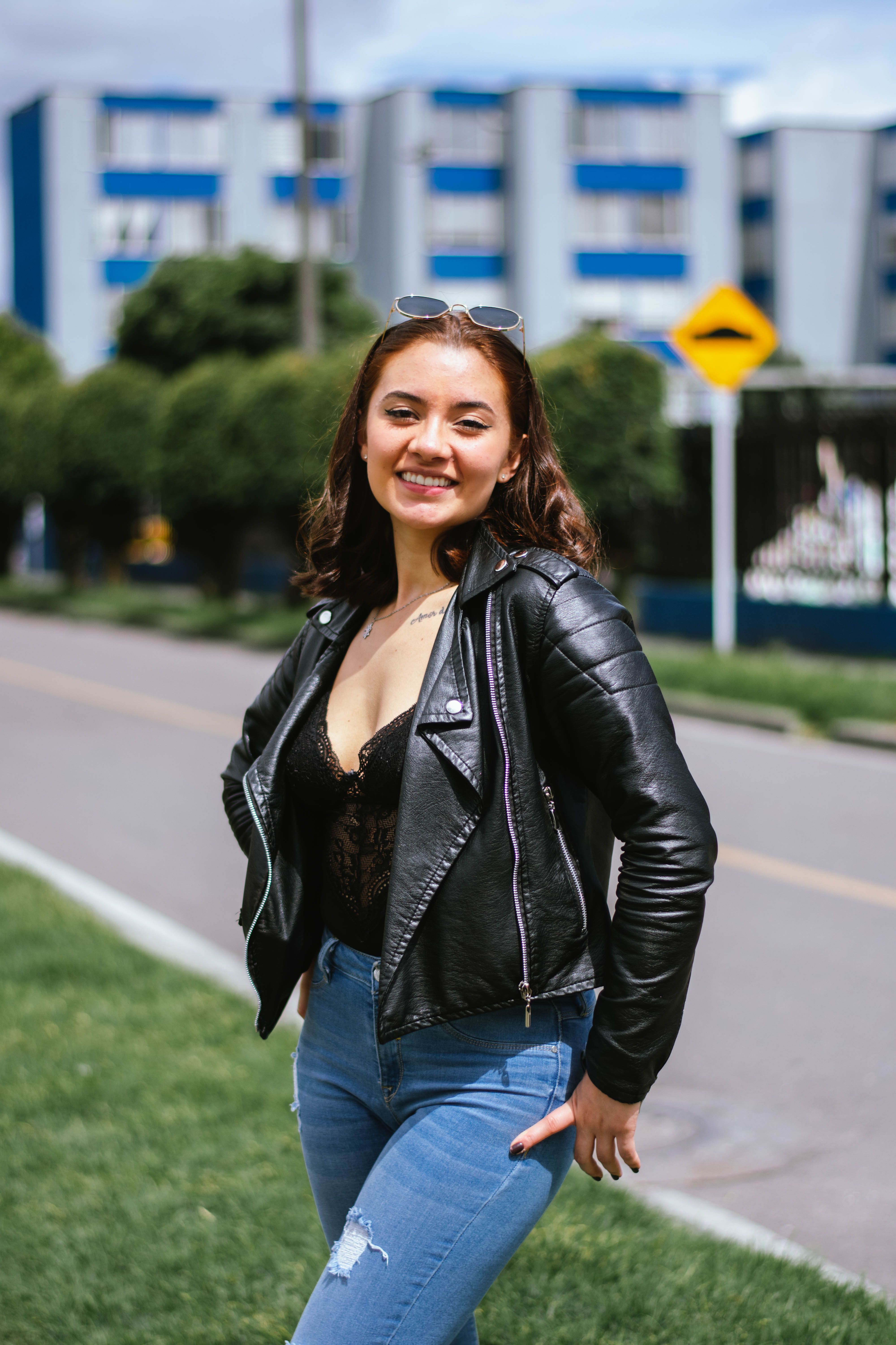 Close-Up Shot of a Woman Wearing Black Leather Jacket · Free Stock Photo