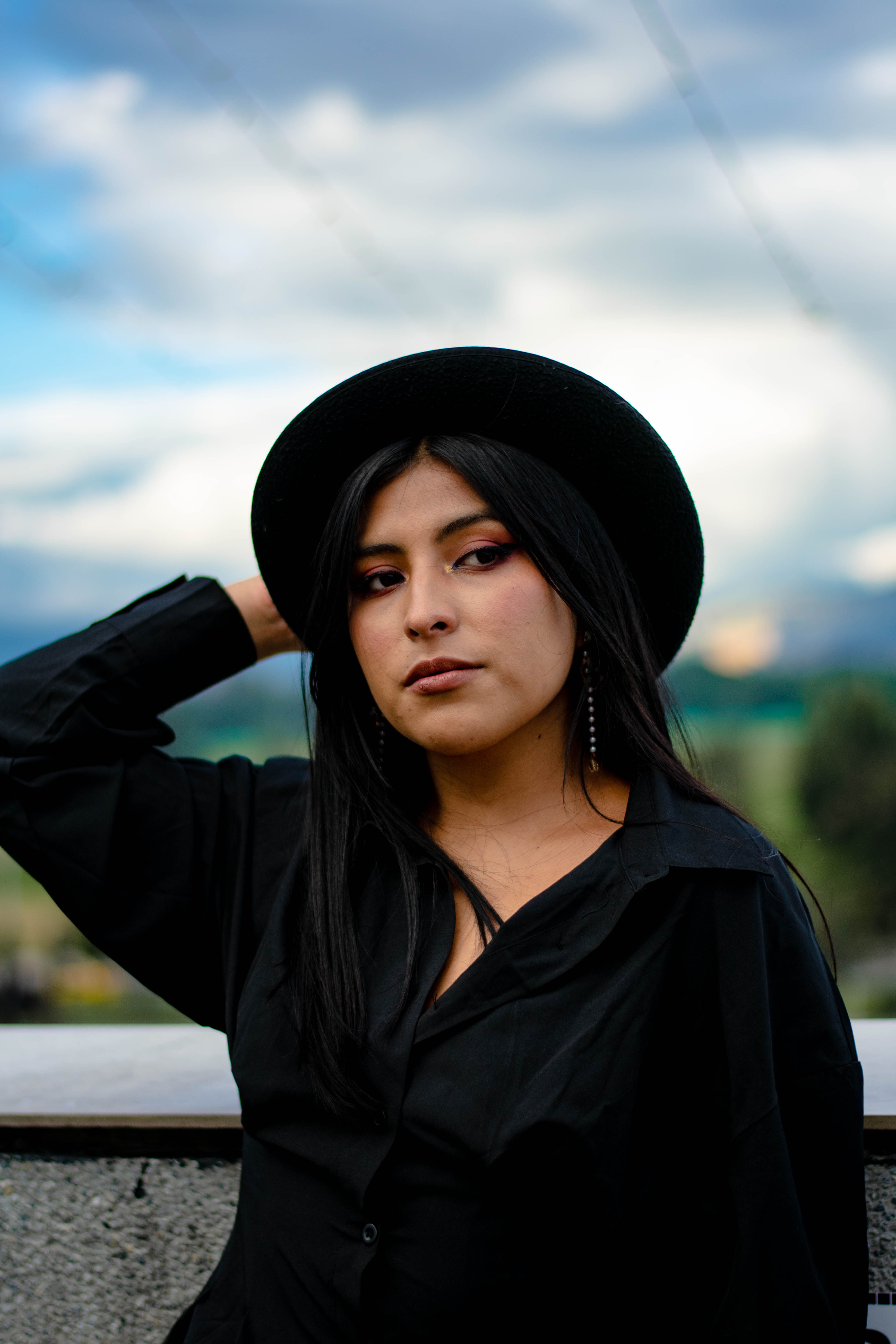Woman in Black Leather Jacket and Black Hat · Free Stock Photo