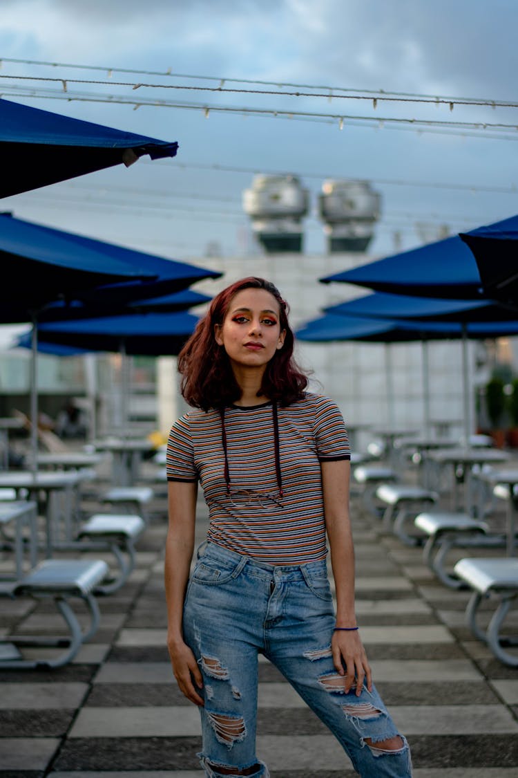 Casual Style Model In Jeans