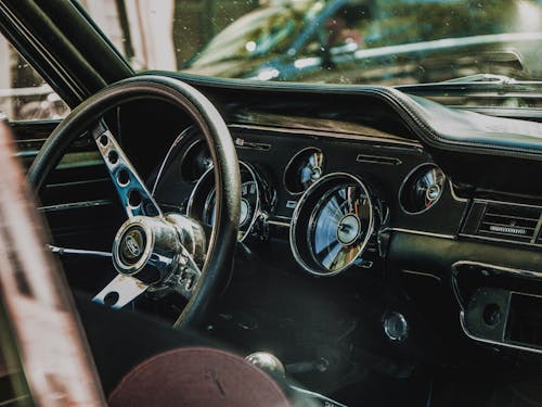 Free Ford Vintage Car with Black Interior Stock Photo