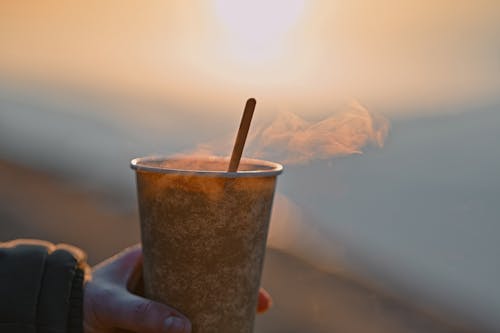 Free Hot drink on cold days. Stock Photo