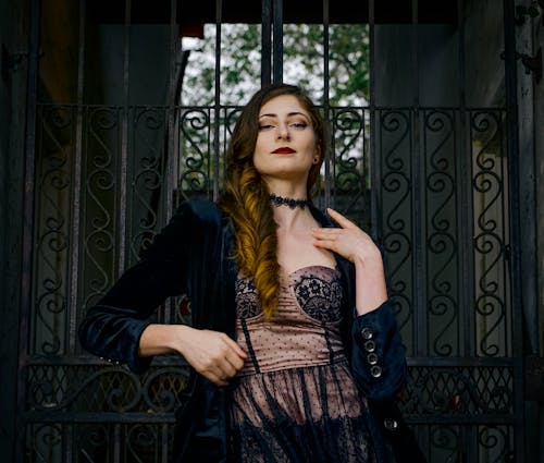 Woman in Black Blazer With Choker 