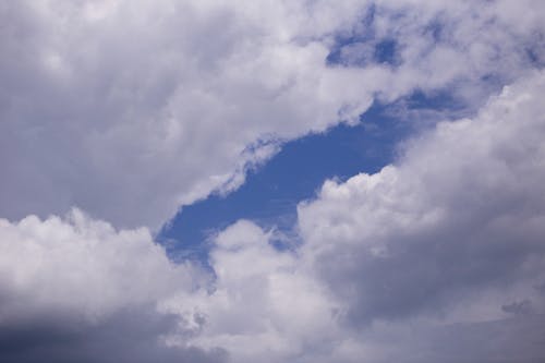 White Fluffy Clouds on Blue Sky