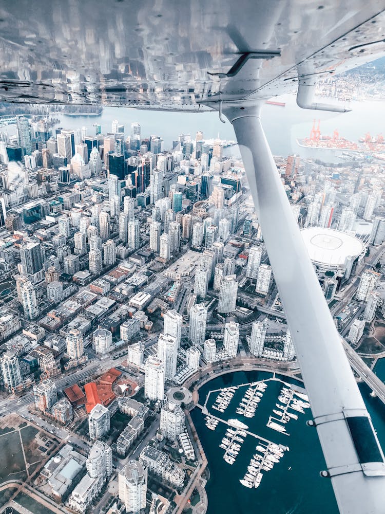 Big City View From Flying Biplane