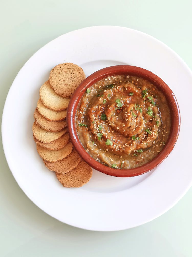 Bowl And Cookies On Plate