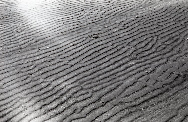 Close-up Of The Marks On The Sand