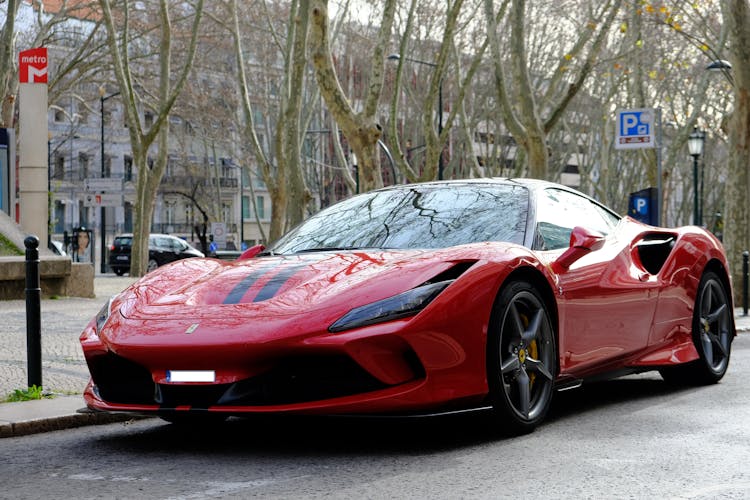 Red Ferrari 458 Italia On Road