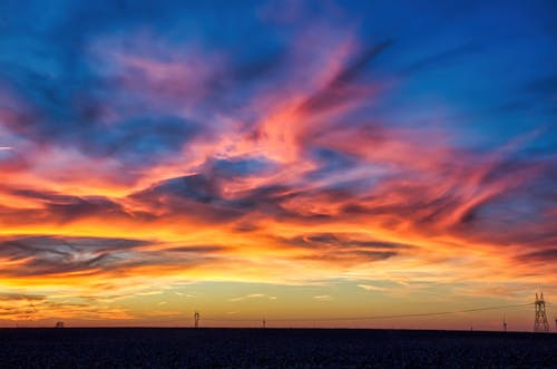 Δωρεάν στοκ φωτογραφιών με skyscape, δύση του ηλίου, λήψη από χαμηλή γωνία