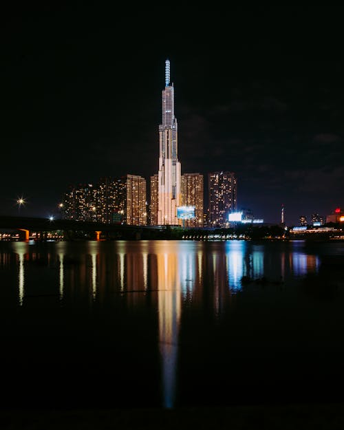 A View of Landmark 81 at Night 