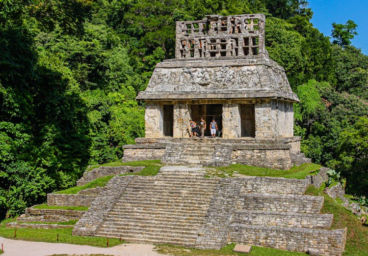 People In Ancient Temple