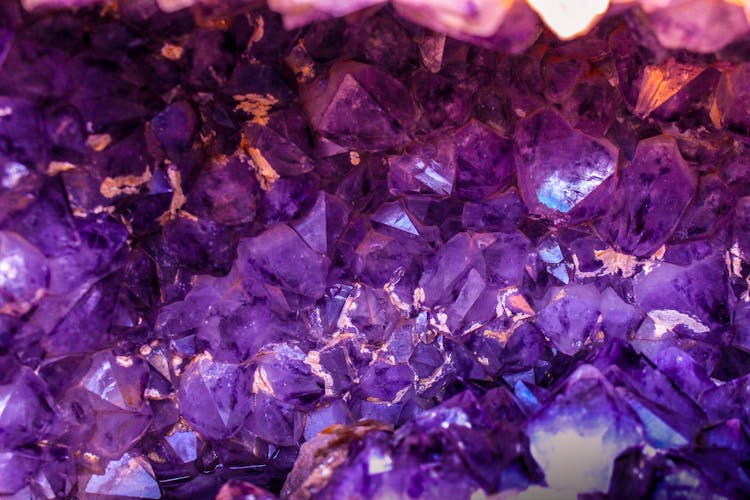 Closeup Photo Of Purple Gemstones