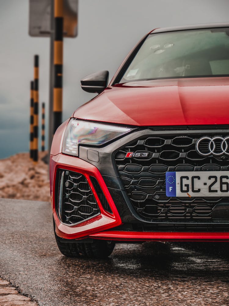 Close-up Shot Of Red Audi RS3