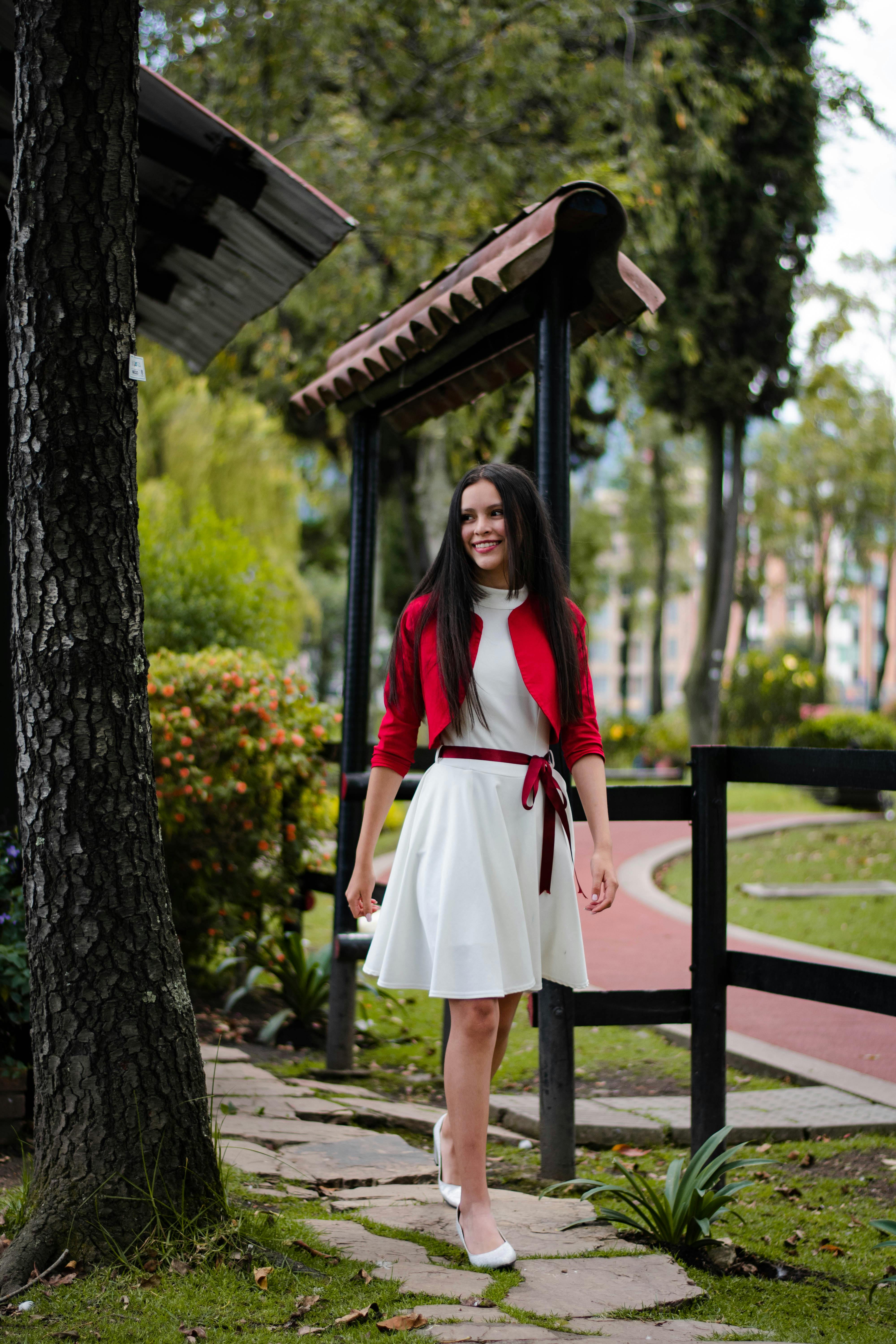 Smiling Woman Wearing a Dress  Free Stock Photo