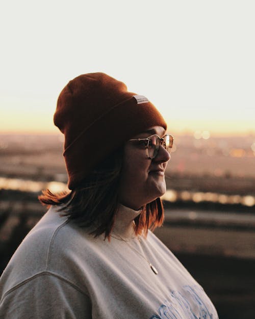 Woman Wearing a Beanie