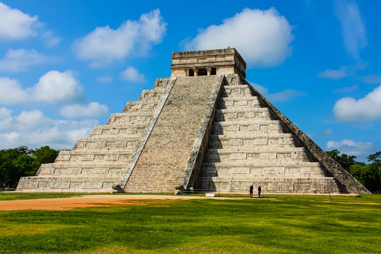 The Pyramid Of The Sun In Mexico Under Blue Sky