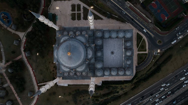 The Blue Mosque In Drone Photography