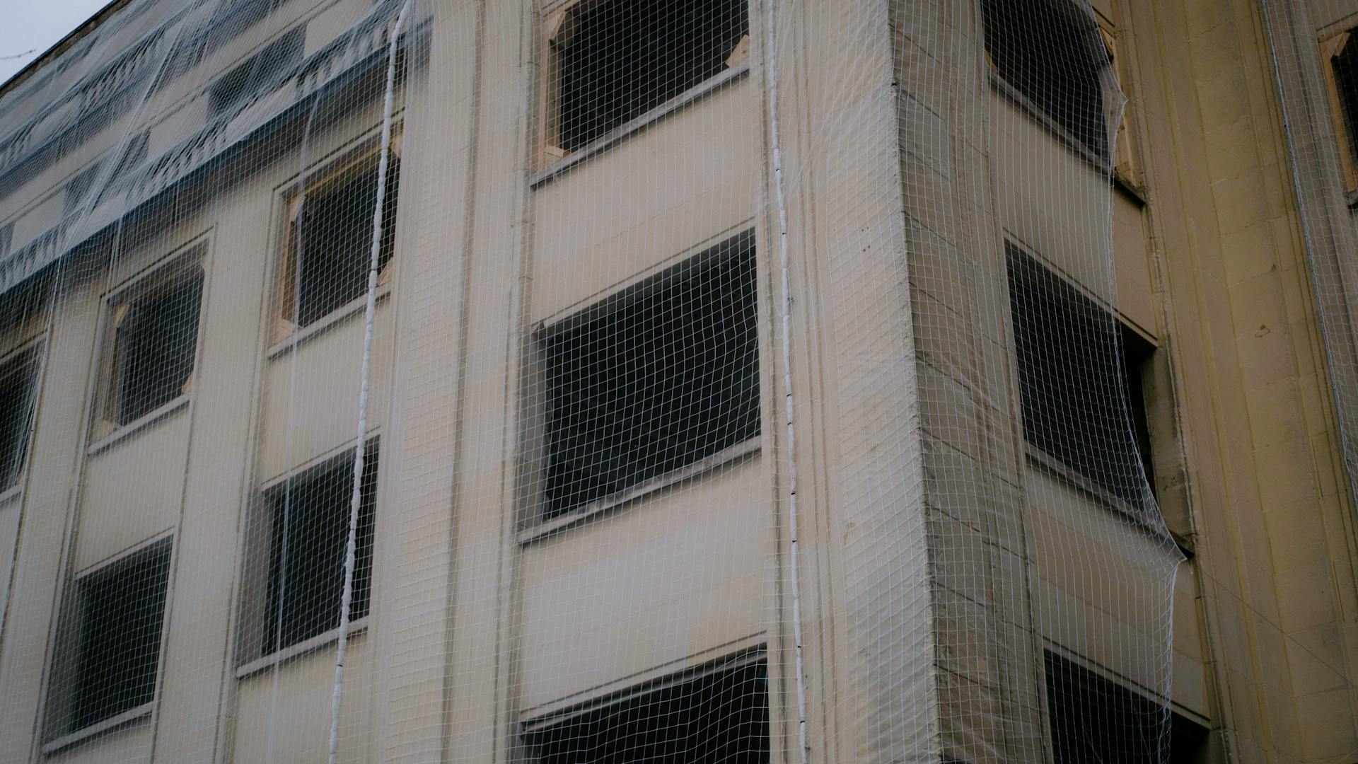 Net on Walls of Building