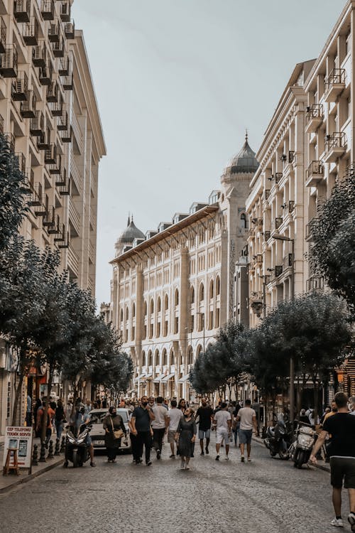 Pedestrians on a City Street 