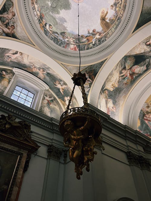 Gold Chandelier in the Church