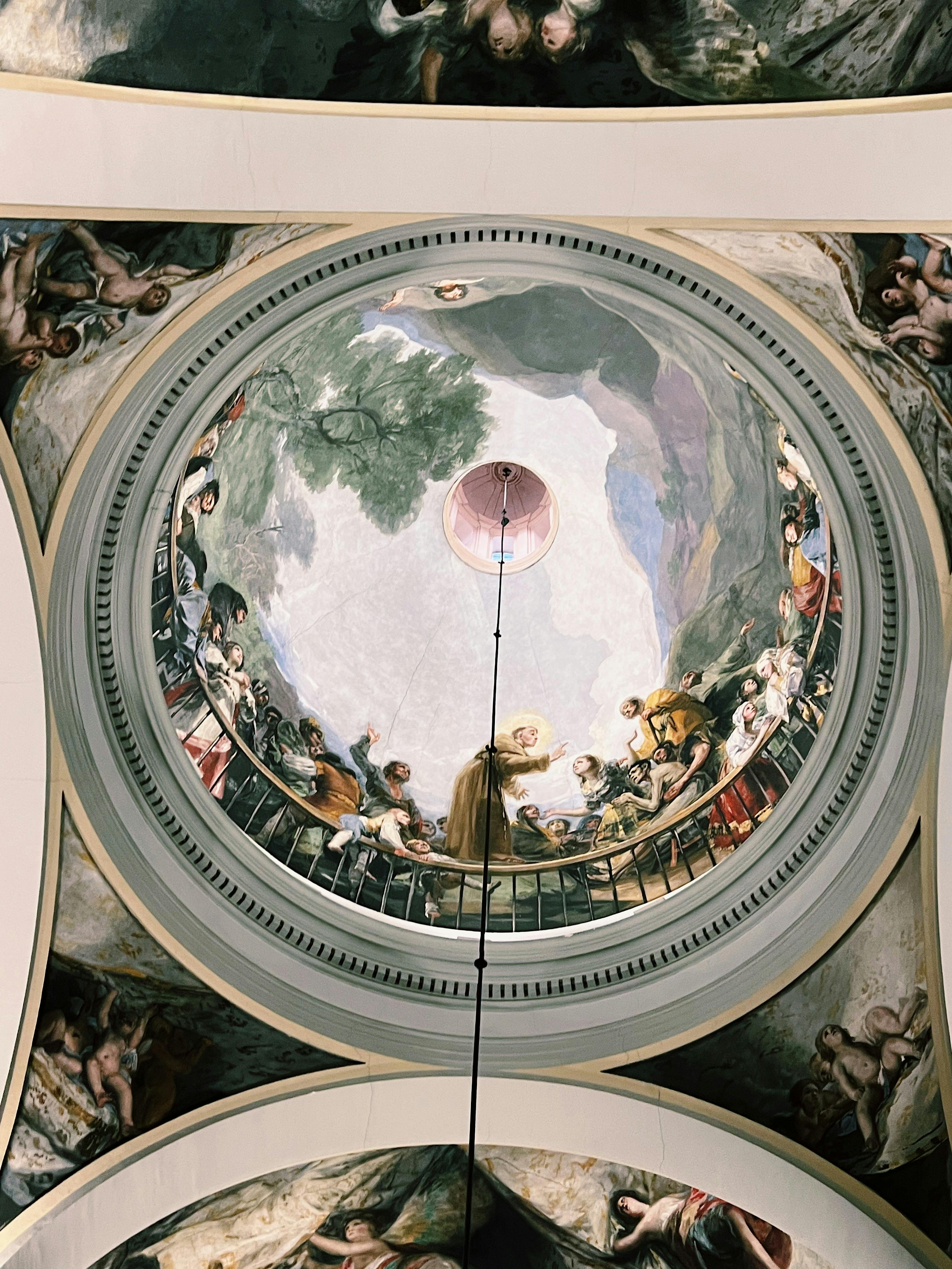 low angle shot of a ceiling painting