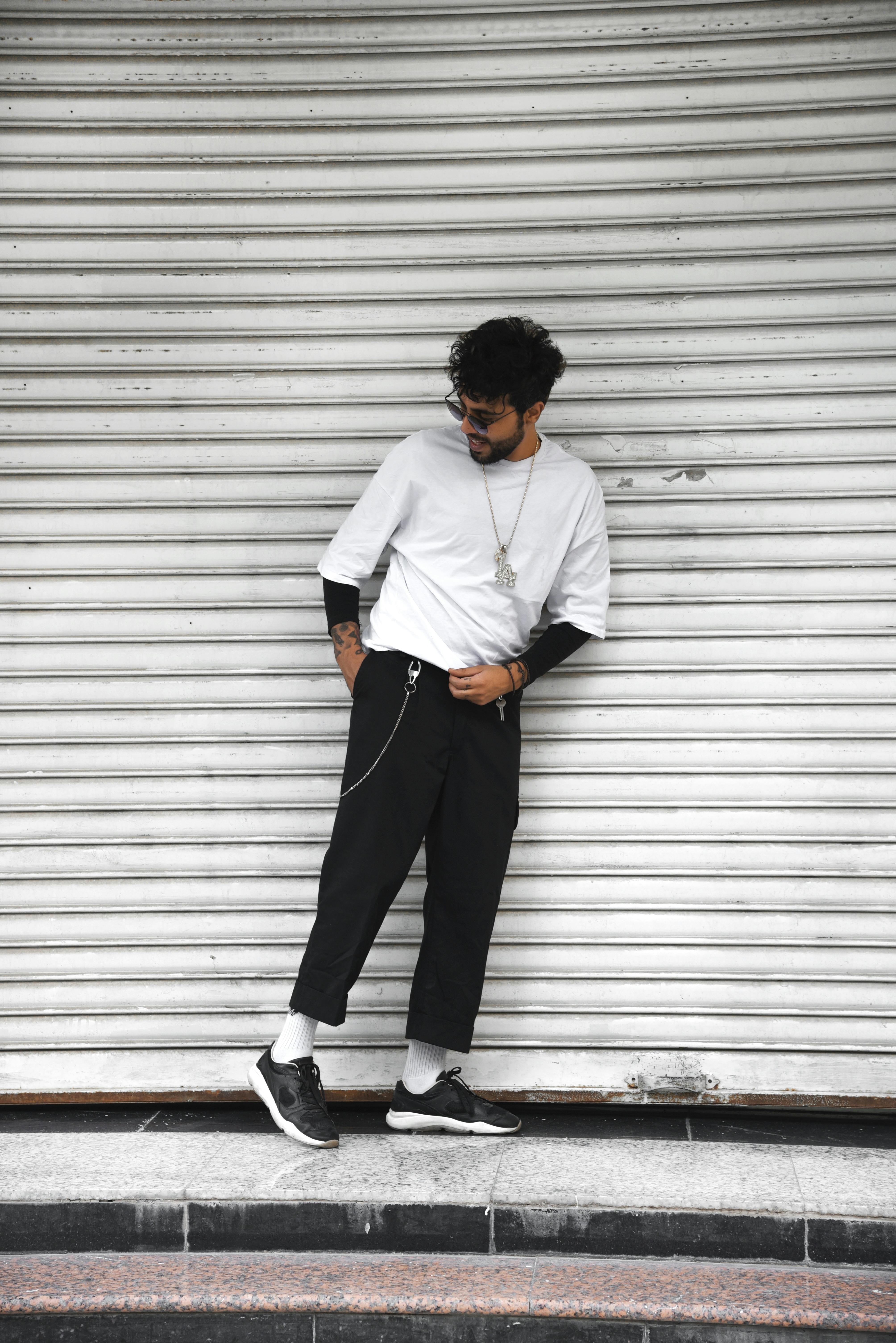 White shirt and black pants formal fabric per