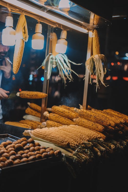 A Food Stall with Corns