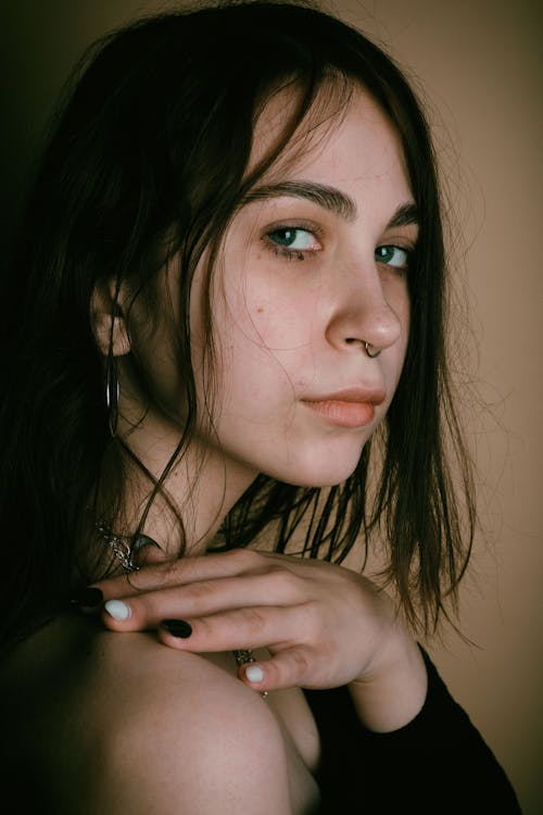 Beautiful Woman with Nose Piercing 