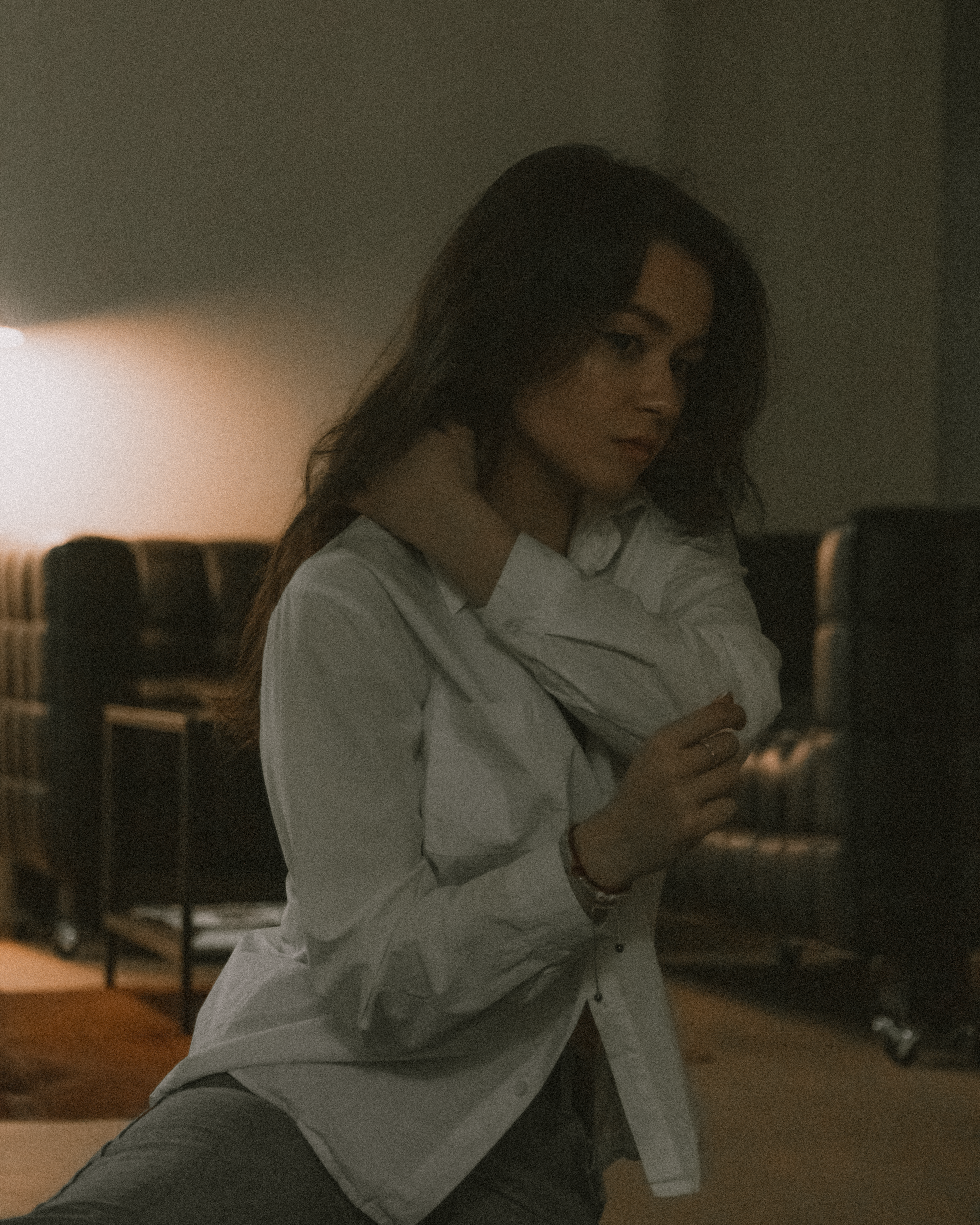 Woman in White Long Sleeve Shirt · Free Stock Photo
