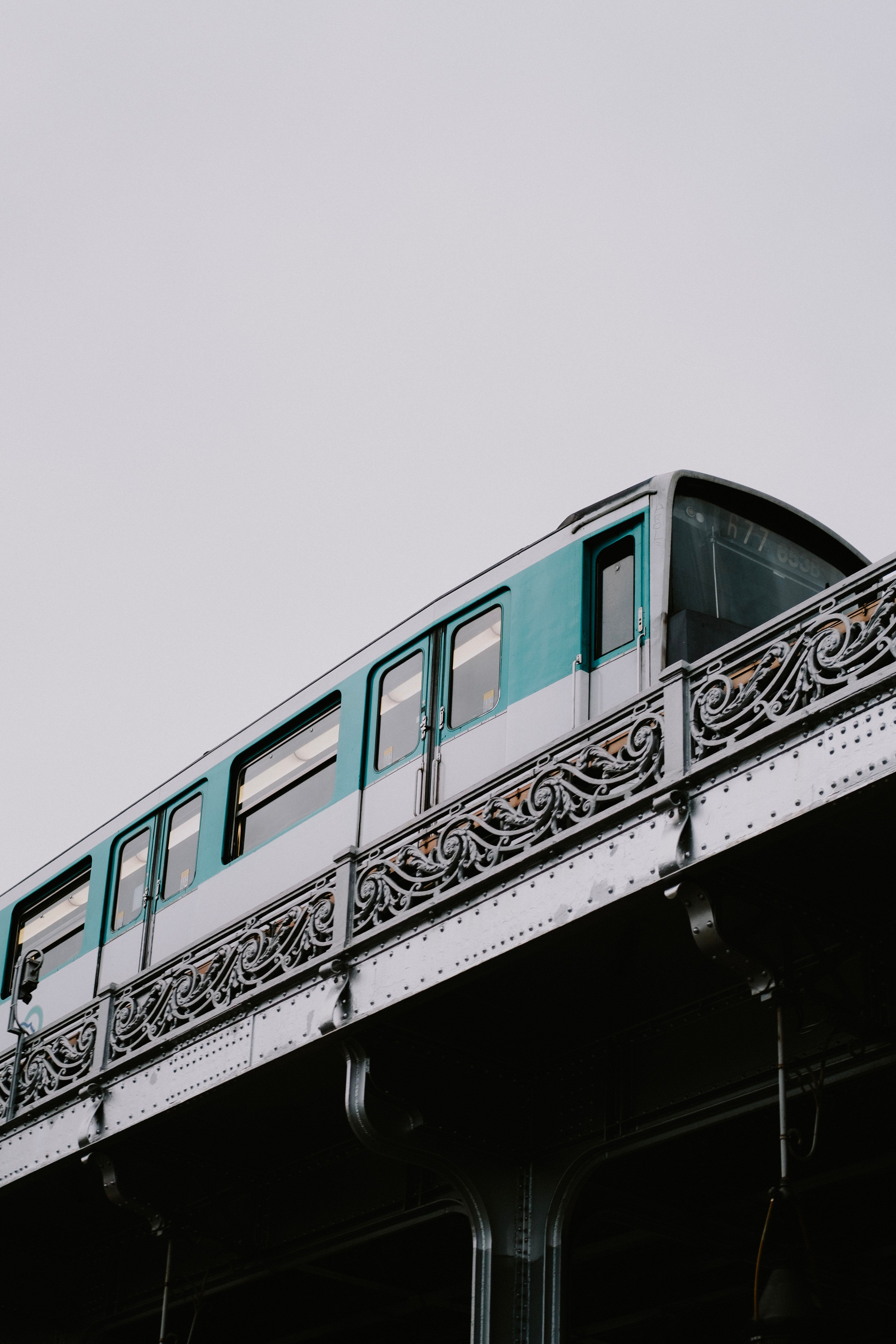 Low-Angle Shot of a Train Traveling · Free Stock Photo