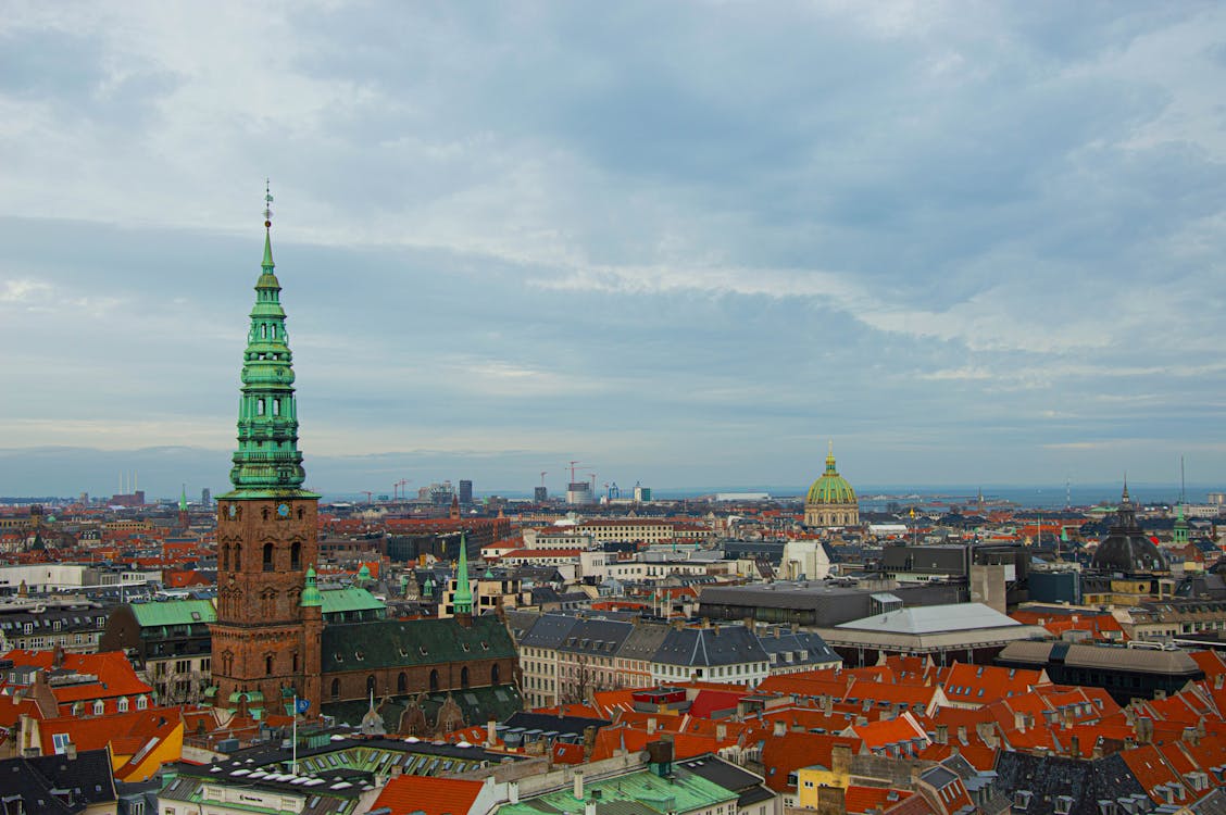 Free Bird's Eye View of Copenhagen City Stock Photo