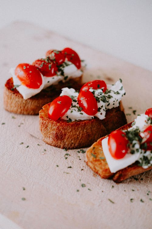 Free Sandwiches with Mozzarella and Cherry Tomatoes  Stock Photo