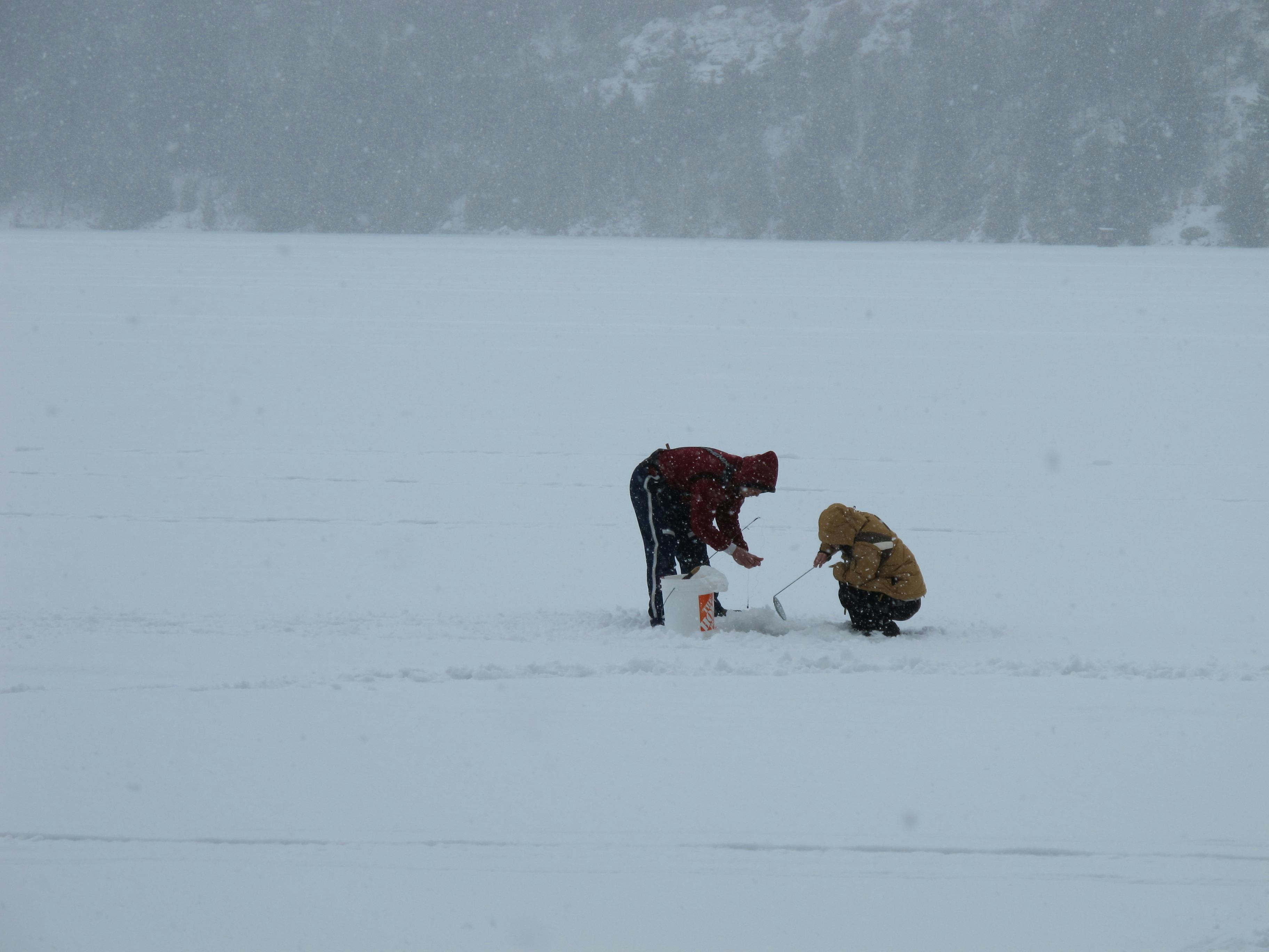 Free stock photo of frozen lake, ice fishing, winter
