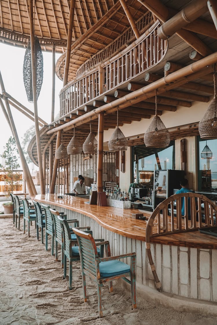 Wooden Outdoor Design Of A Restaurant Bar