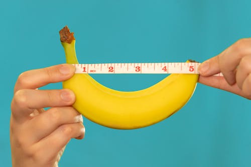 Measuring penis banana, curved