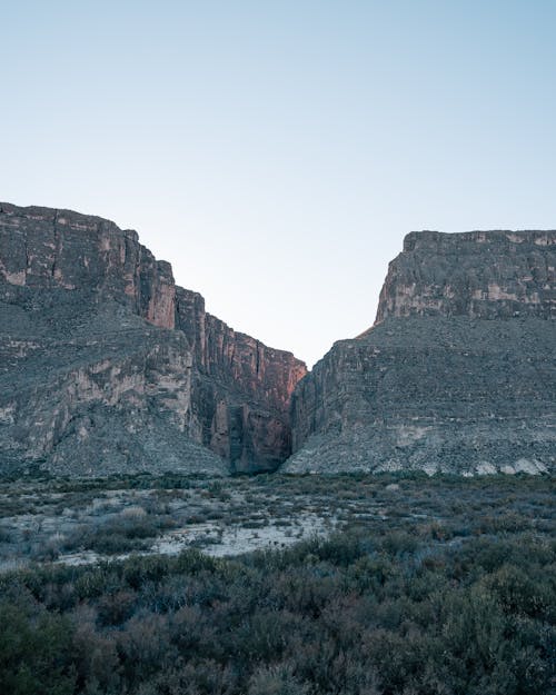 Gray Rock Formations Under the Blue Sky