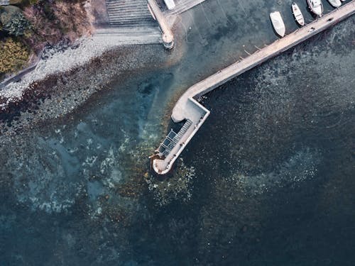 Imagine de stoc gratuită din bărci cu motor, coastă, fotografie cu drona