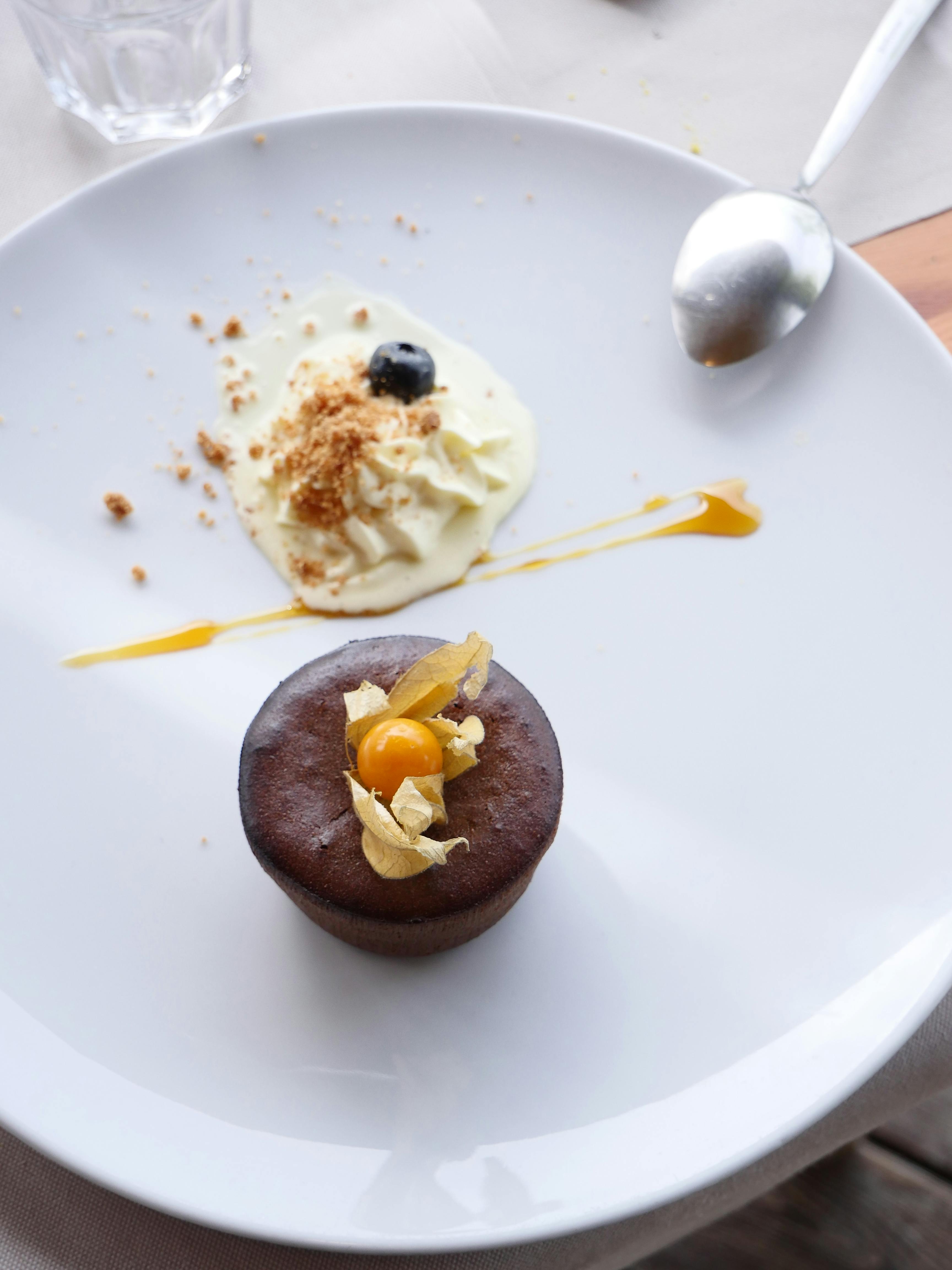 A close-up shot of a beautifully plated 