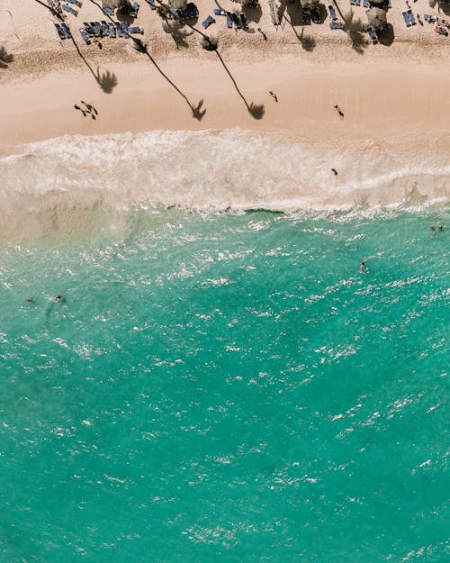 beyaz kum, dalgalar, deniz kıyısı içeren Ücretsiz stok fotoğraf