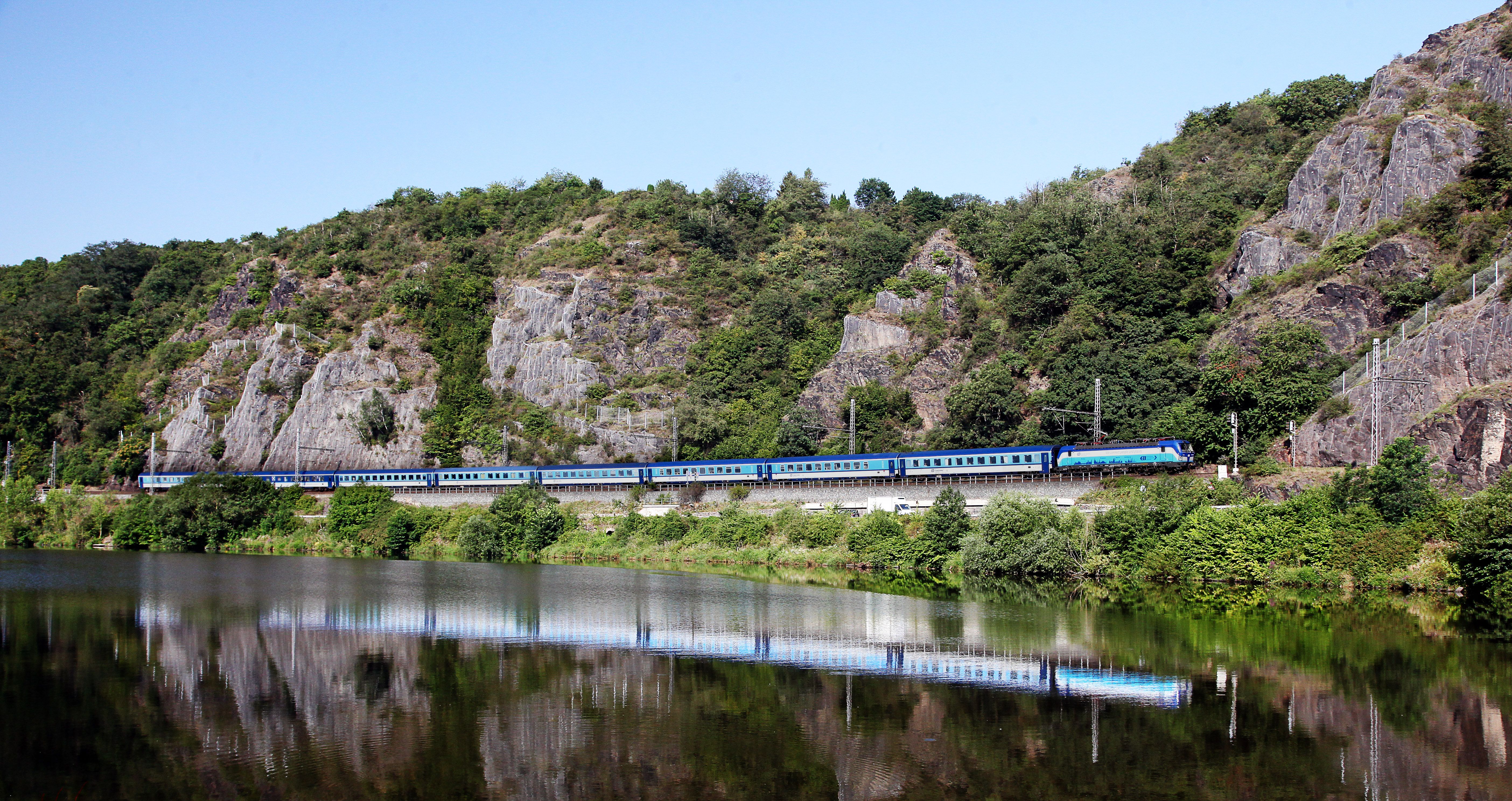 Modern TGV high-speed train at a French railway station