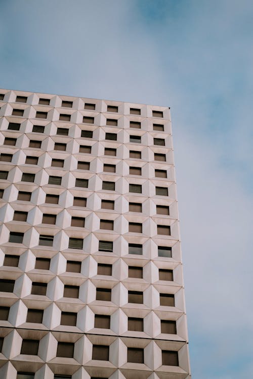 Low Angle View of a Contemporary Skyscraper in City