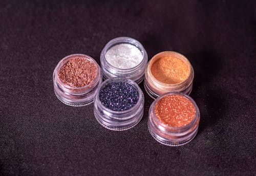 Foto Close Up Glitters Di Round Containers